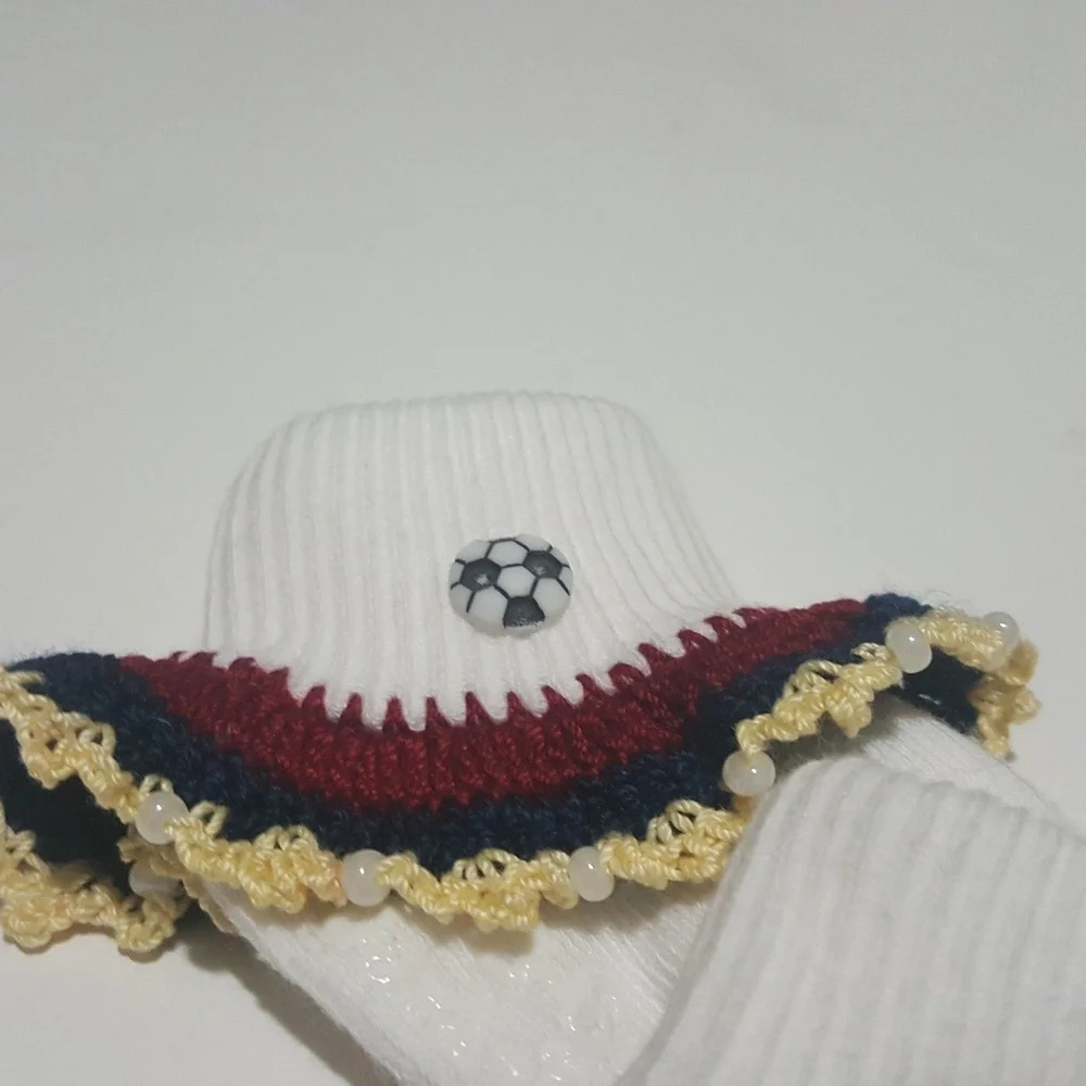 Handmade Crocheted Barcelona Spain Soccer Socks 0-6M